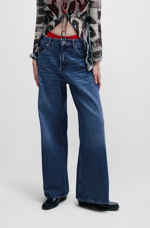 Jeans Em Vintage Azul