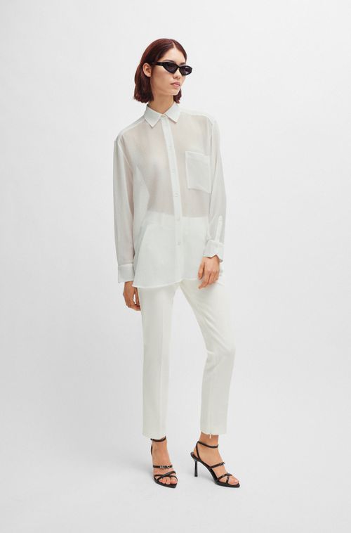 Blusa De Corte Oversized Com Gola Pontuda