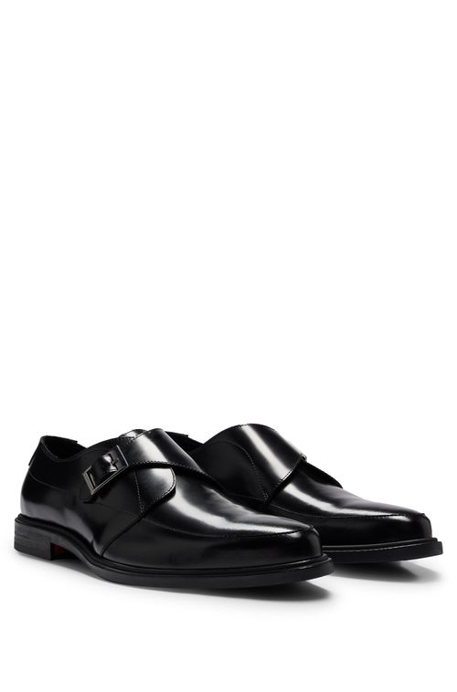 Sapatos Monk Em Couro Com Fivela E Alça Única