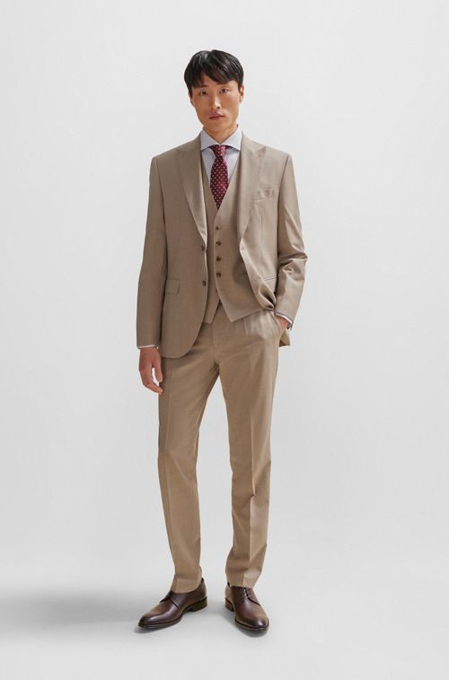 Camisa De Corte Ajustável Ao Corpo Em Oxford Estampado De Algodão Esticável