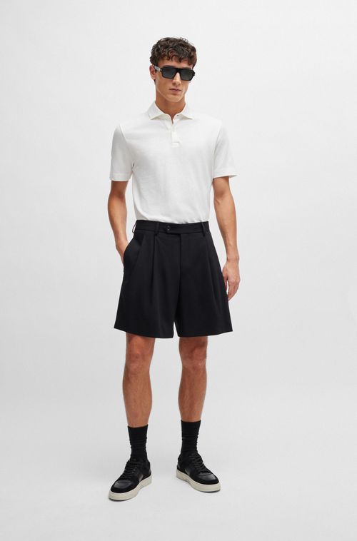 Polo Regular Em Algodão E Linho