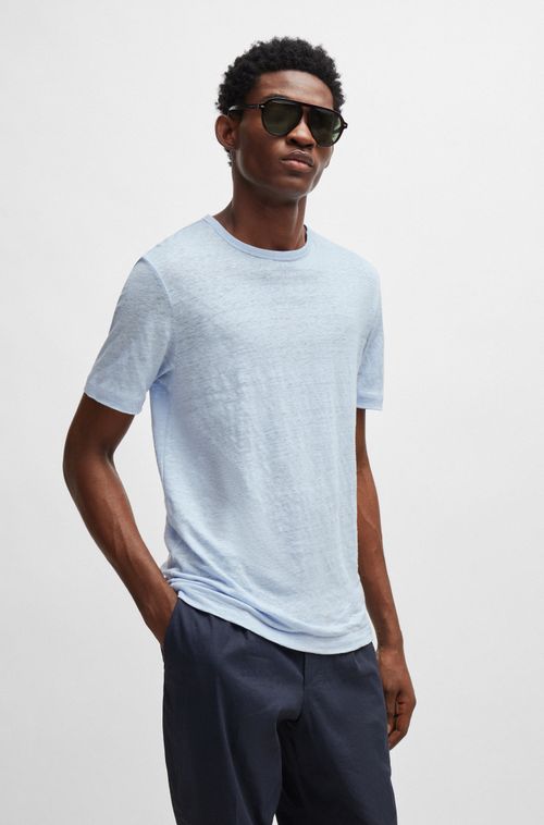 Camiseta De Corte Regular Em Linho