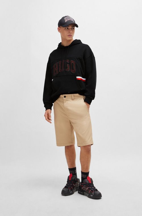 Moletom De Modelagem Ampla Em Algodão Terry Com Logo Esportivo