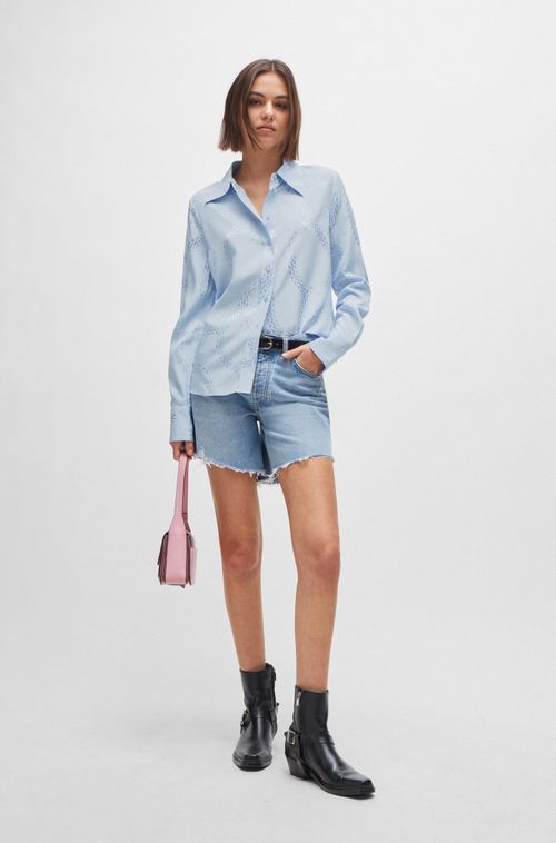 Blusa Regular Com Jacquard De Corrente