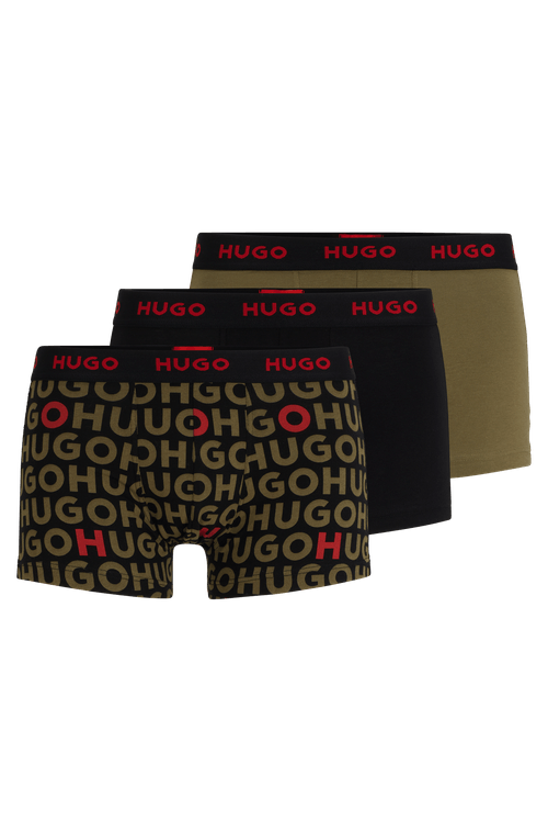 Conjunto Três Cuecas HUGO Com Logo Na Cintura