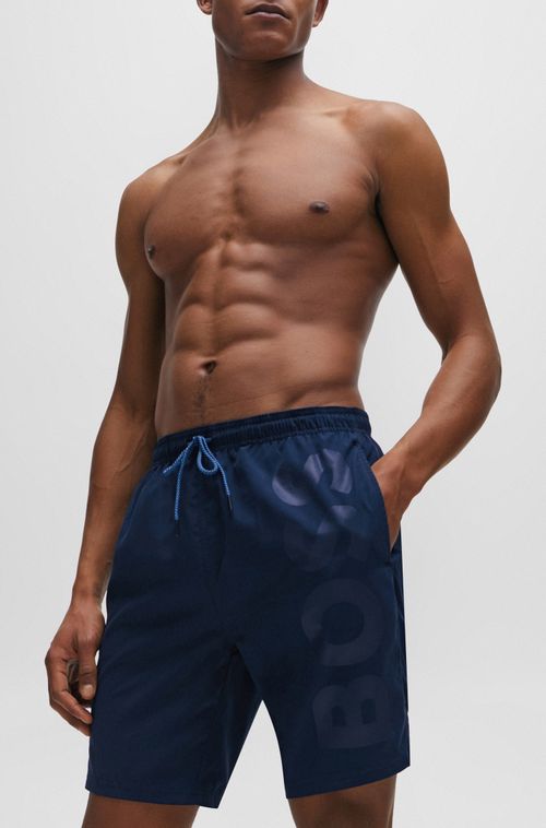 Shorts De Praia BOSS Forrado Em Tecido De Secagem Rápida