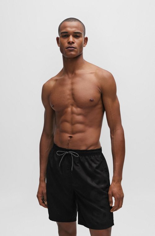 Shorts De Praia BOSS Forrado Em Tecido De Secagem Rápida