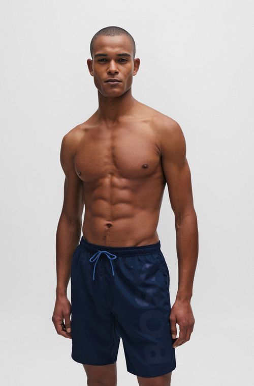 Shorts De Praia BOSS Forrado Em Tecido De Secagem Rápida