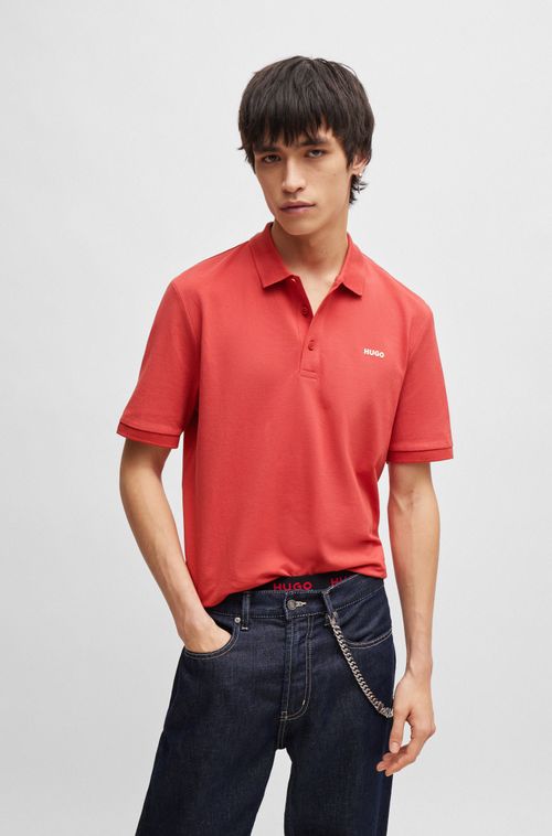 Polo Em Piquê De Algodão Com Caimento Descontraído Com Estampa De Logo