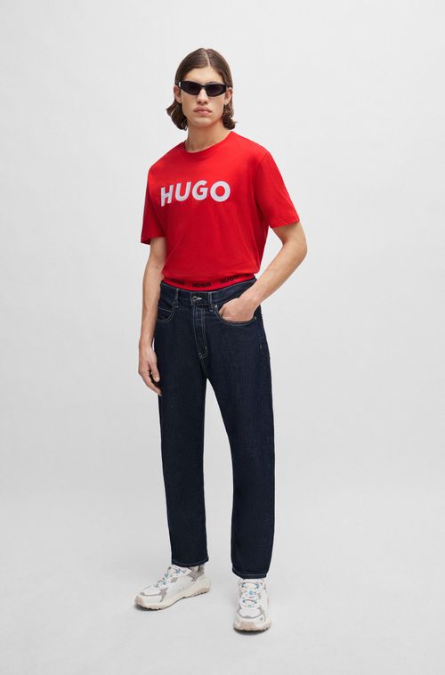 Camiseta HUGO Regular Fit Em Malha De Algodão