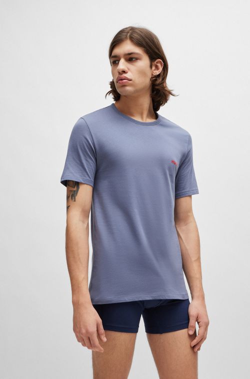 Pack Triplo De Camisetas De Algodão Com Estampa De Logo