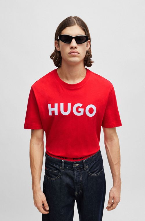 Camiseta HUGO Regular Fit Em Malha De Algodão