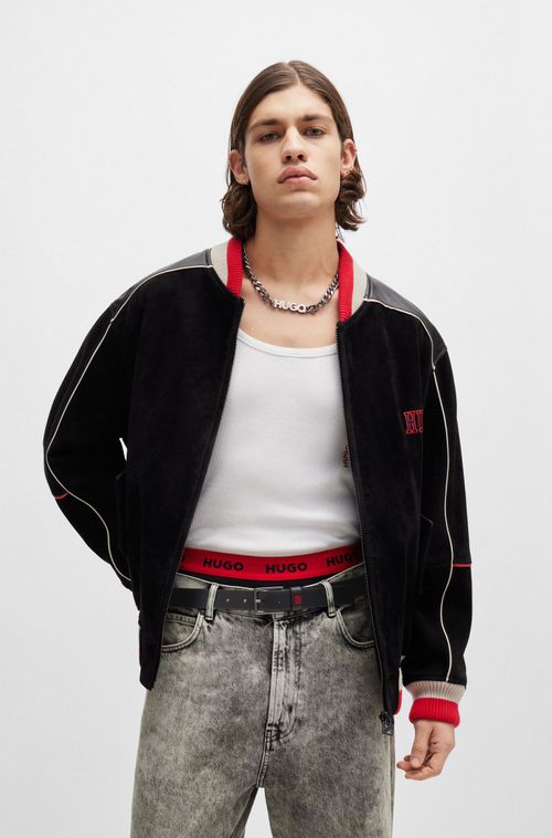 Jaqueta Bomber De Modelagem Ampla Com Logos Esportivos