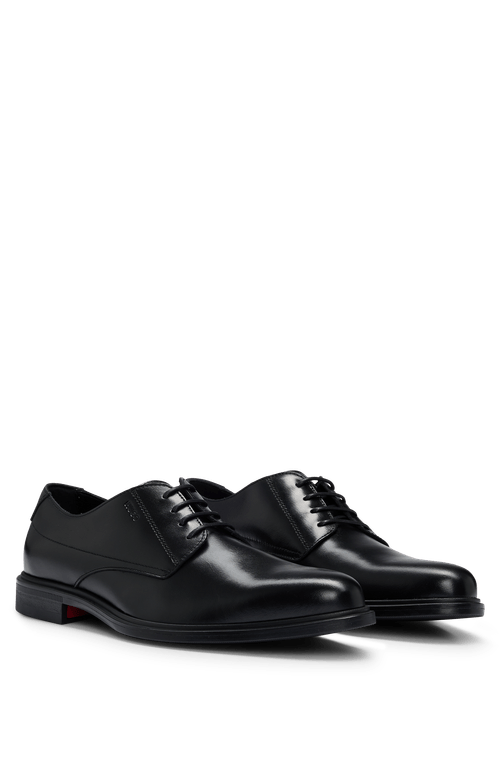 Sapatos Derby Em Couro Nappa Com Logo Em Relevo
