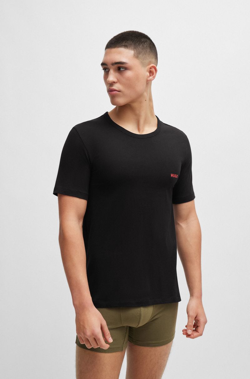 Pack Triplo De Camisetas Íntimas De Algodão Com Estampa