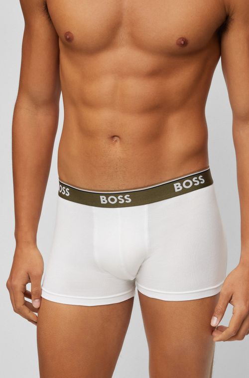 Pack De Três Cuecas Boxers De Algodão Com Logos