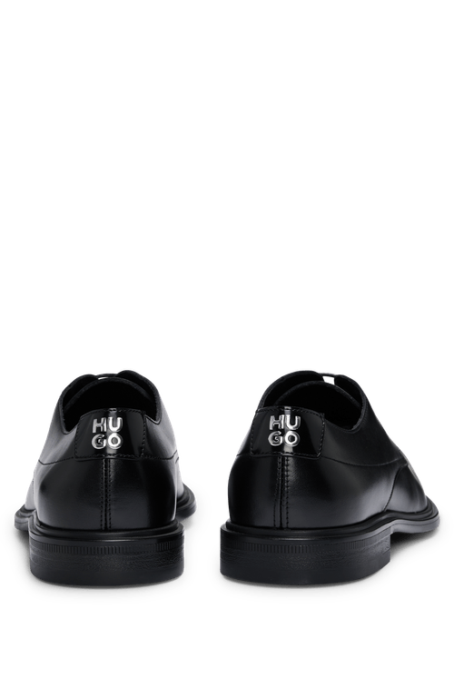 Sapatos Derby Em Couro Nappa Com Logo Em Relevo