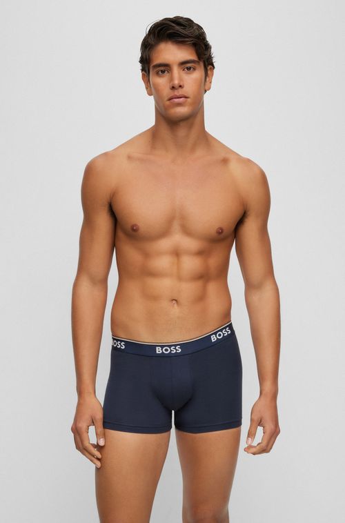 Pack De Três Cuecas Boxers De Algodão Com Logos