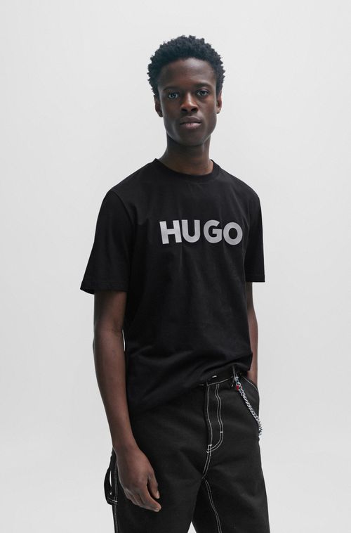 Camiseta De Algodão-Jersey Com Logo Em 3D