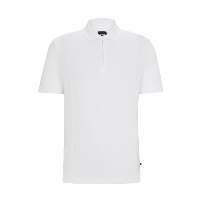 Polo Com Zíper No Pescoço Em Algodão Stretch