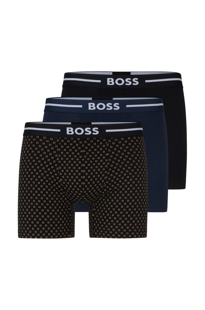 Pack Com Três Cuecas De Algodão Blend Com Cintura De Logo
