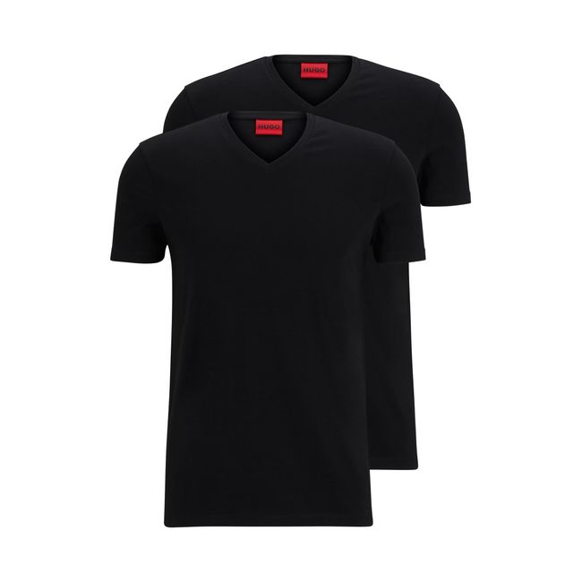 Conjunto 2 Camisetas Gola V Em Algodão Stretch