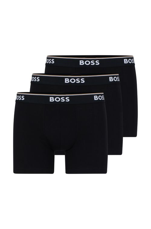 Conjunto De Três Boxers Em Algodão Stretch Com Logotipos