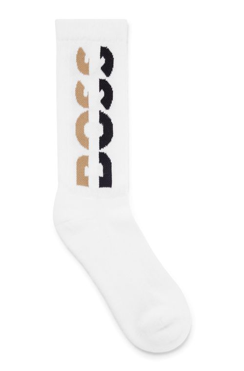 Meias Com Logotipo De Um Quarto De Comprimento Em Mescla De Algodão Elástico