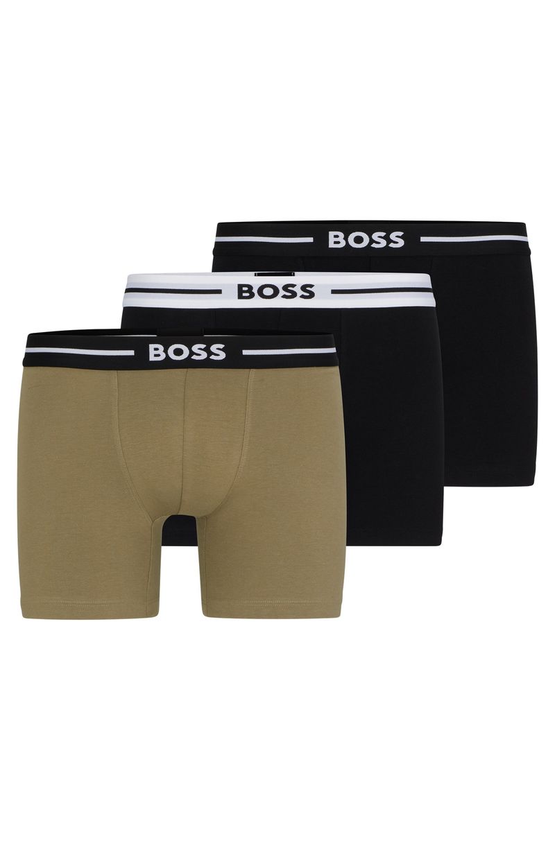 Pacote Com Três Cuecas Boxer Em Algodão Stretch Multicolorido