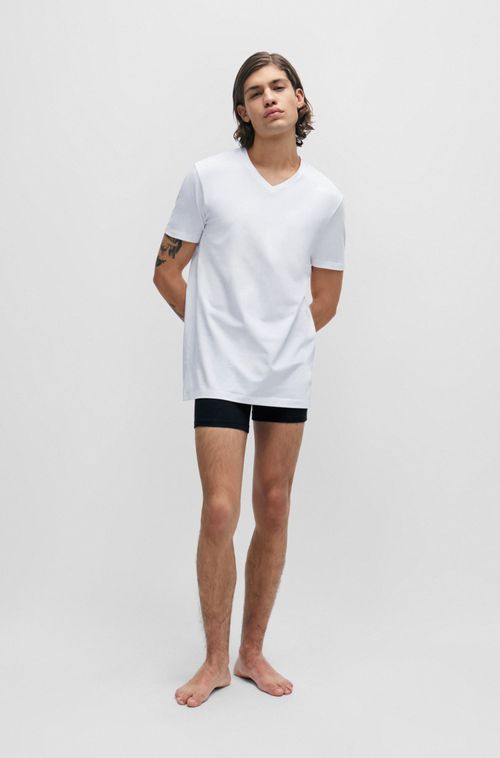 Conjunto 2 Camisetas Gola V Em Algodão Stretch