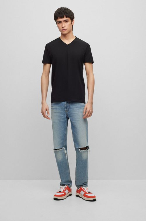 Conjunto 2 Camisetas Gola V Em Algodão Stretch