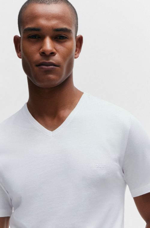 Conjunto 3 Camisetas Em Algodão Com Gola V