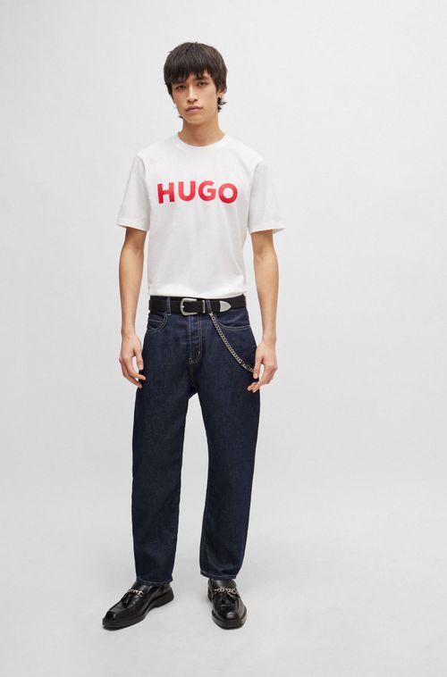 Camiseta De Algodão Regular Fit Com Logo