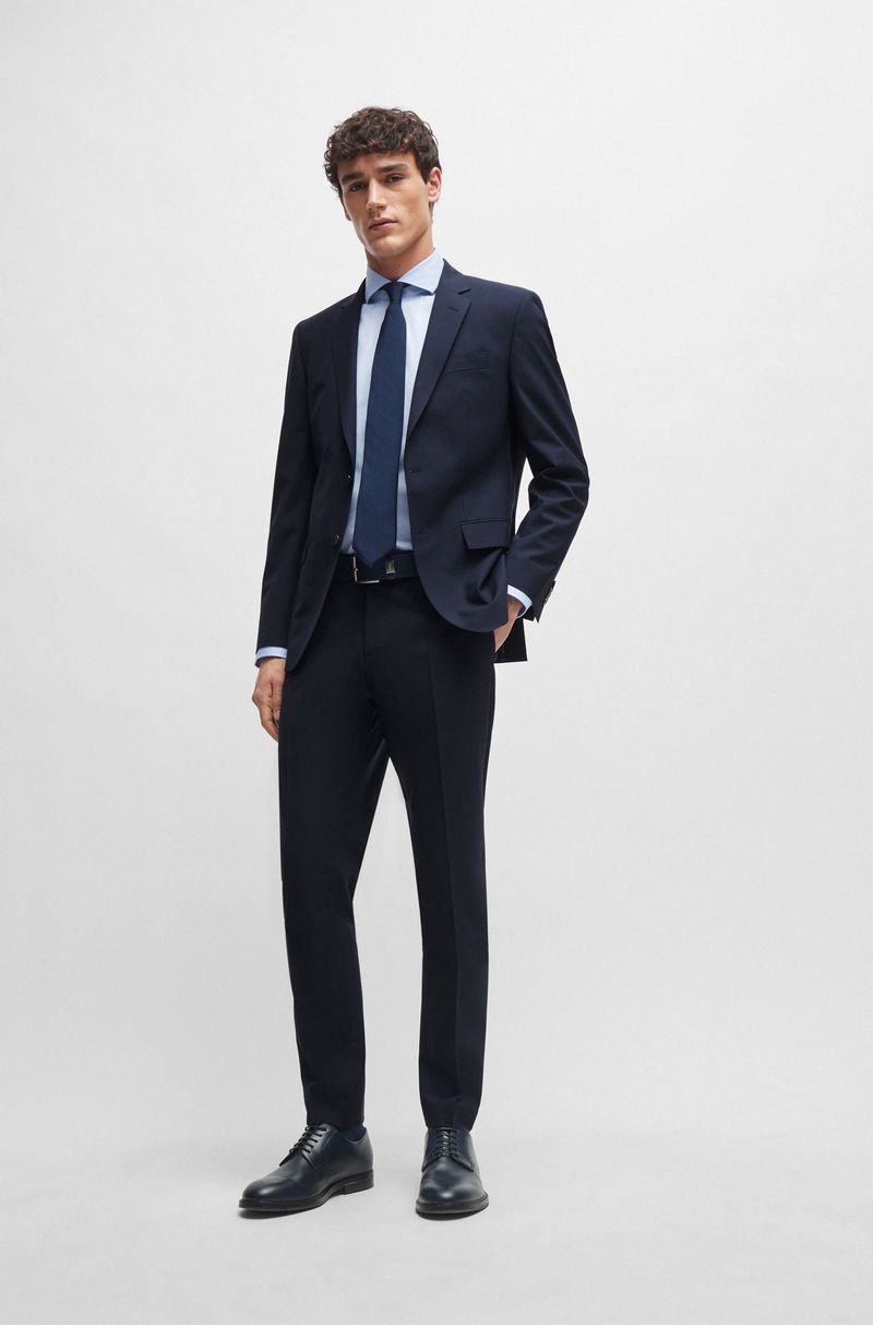 Camisa Regular Fit Em Sarja De Algodão Stretch