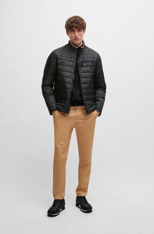 Jaqueta Puffer Repelente À Água Com Fita De Logo 3D