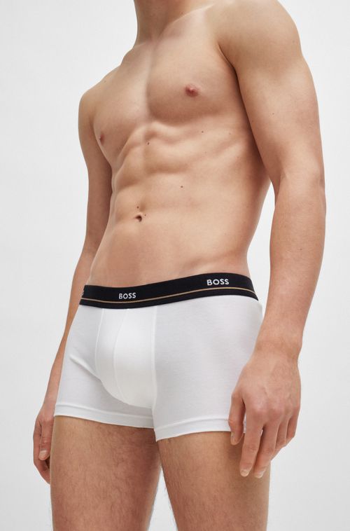 Conjunto De Cinco Boxers Em Algodão Stretch Com Cintura De Logotipo