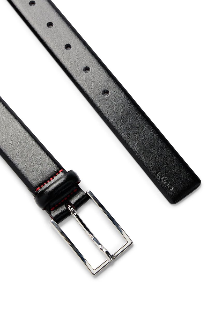 Cinto De Couro Revestido Com Fivela De Pino