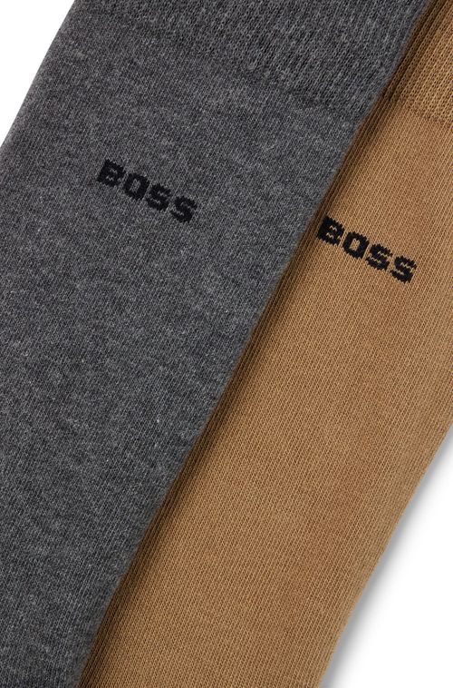 Dois Pares De Meias De Comprimento Regular Em Mistura De Algodão