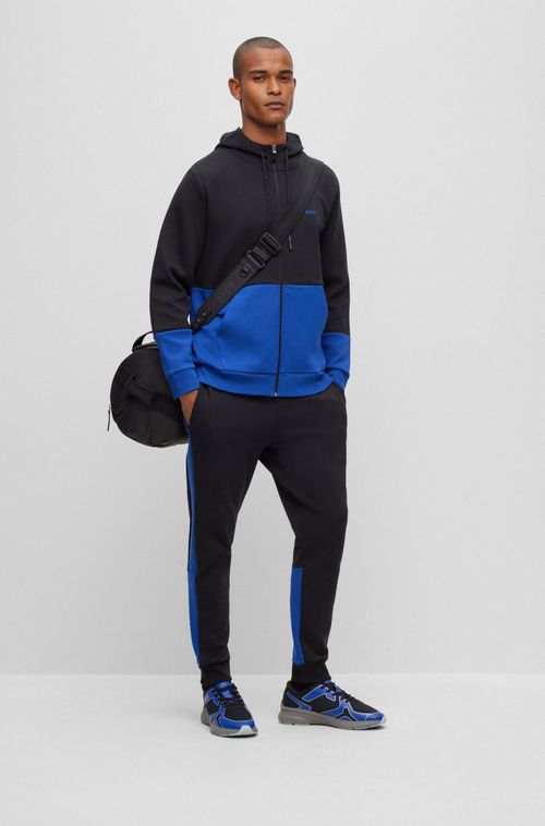 Blusa De Moletom Com Zíper Em Mistura De Algodão Com Logo Bordado Preta