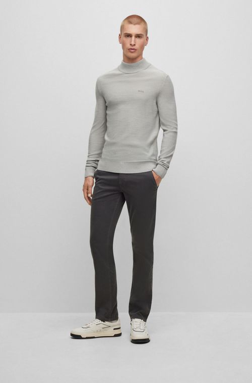 Calças De Ajuste Fino Em Cetim De Algodão.