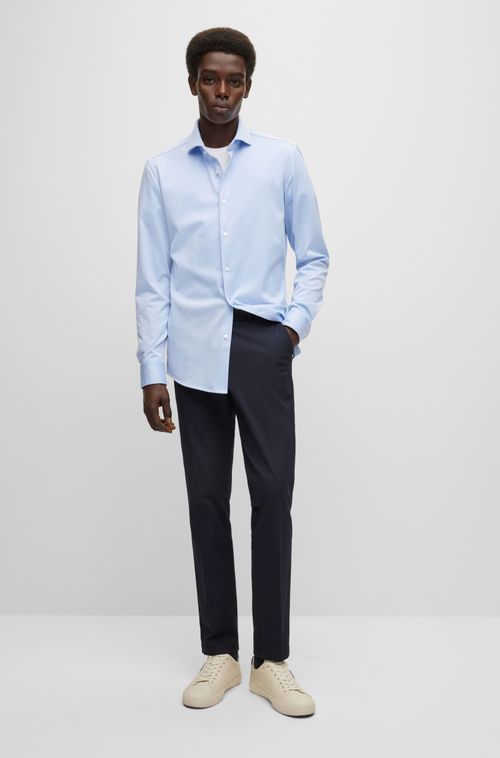 Calça Chino Slim Fit Em Gabardine De Algodão Stretch