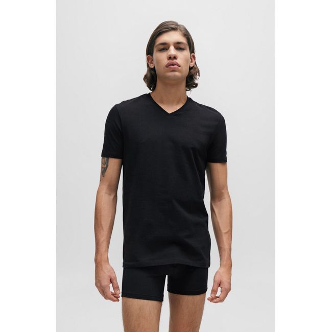 Conjunto 2 Camisetas Gola V Em Algodão Stretch