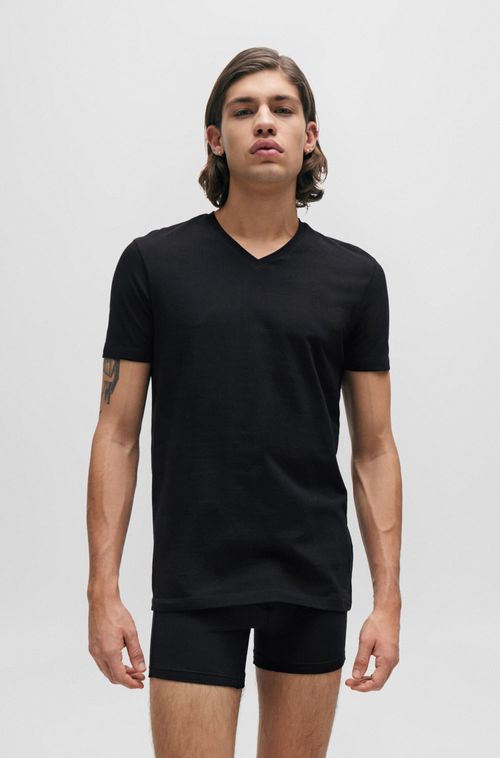 Conjunto 2 Camisetas Gola V Em Algodão Stretch