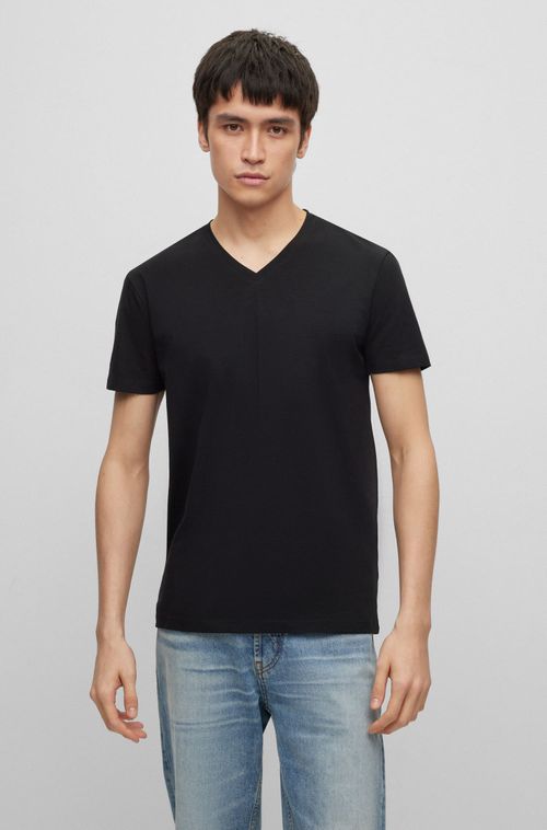 Conjunto 2 Camisetas Gola V Em Algodão Stretch