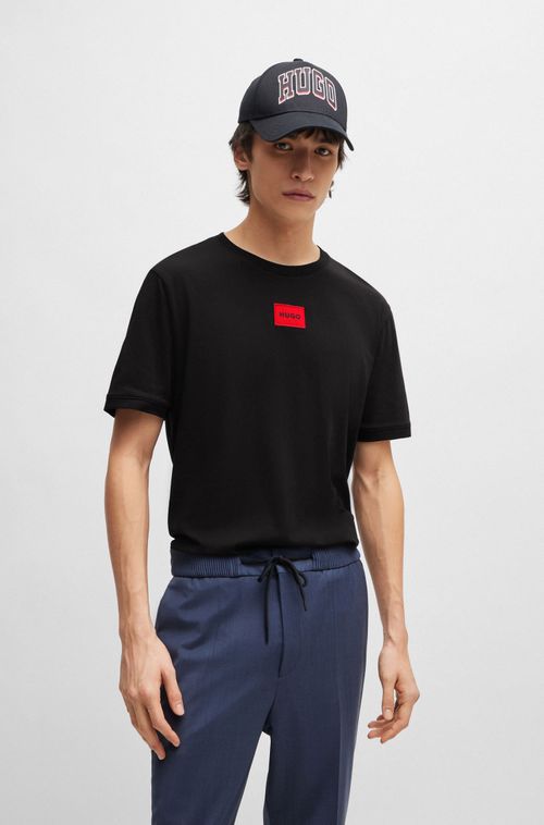 Camiseta De Algodão Regular Fit Com Logo