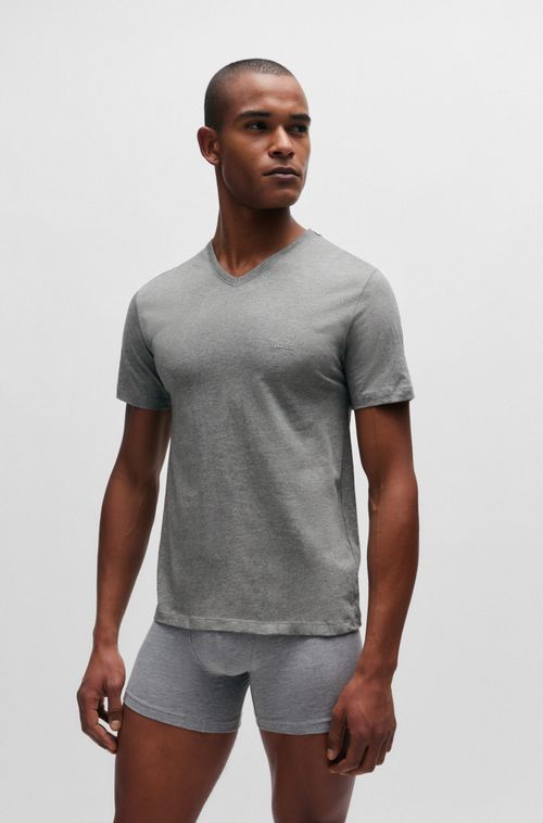 Conjunto 3 Camisetas Em Algodão Com Gola V