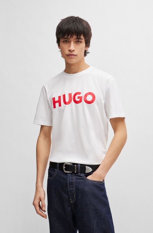 Camiseta De Algodão Regular Fit Com Logo