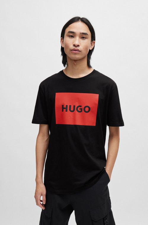Camiseta De Algodão Com Rótulo De Logo Vermelho