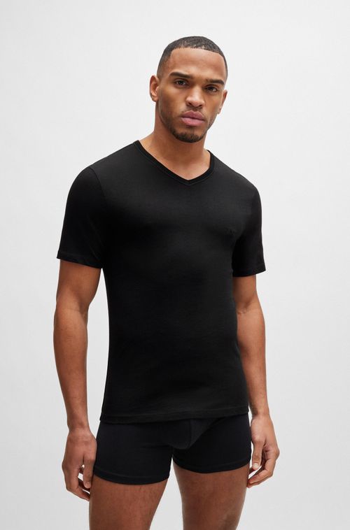 Conjunto 3 Camisetas Gola V Em Jersey De Algodão