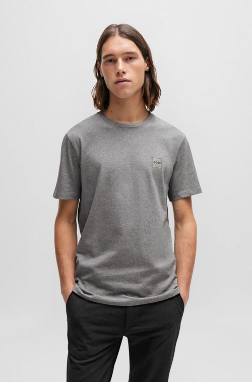 Camiseta Relaxed Fit Em Jersey De Algodão Com Emblema Do Logo